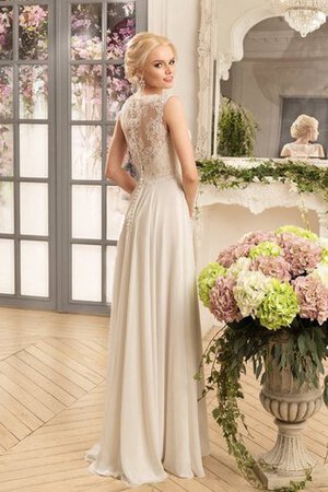 Abito da Sposa con Applique con Spacco Davanti Cappellino Naturale Tubino