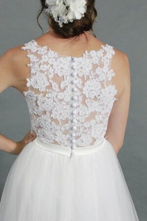 Abito da Sposa A-Line in Tulle in Pizzo Naturale Lungo