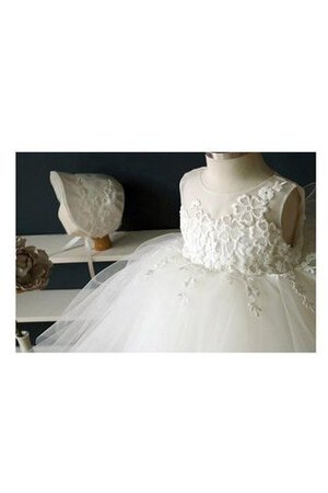 Abito da Cerimonia Bambini Mini in Tulle decorato con Fiore con Piega