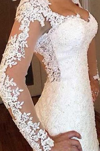 Abito da sposa shiena sheer spazzola treno naturale con bottone bello lunghi