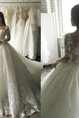 Abito da sposa con piega sogno con ricamo incantevole con applique pudica