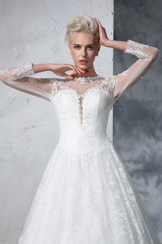 Abito da Sposa Lunghi con Maniche Lunghe decorato Alta Vita in Pizzo