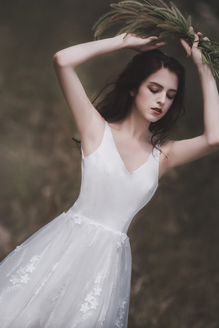 Abito da sposa bellissimo naturale a-line convenzionale lungo oscillare