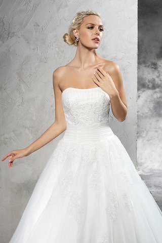 Abito da Sposa Senza Maniche con Applique in Raso Lunghi Senza Strap