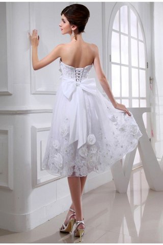 Abito da Sposa con Perline in Organza Principessa Alta Vita Senza Strap