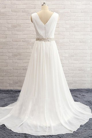 Abito da Sposa A-Line in Chiffon Naturale V-Scollo Principessa