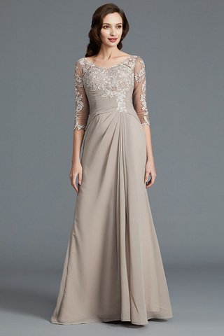 Abito Mamma Sposa A Terra in Chiffon Principessa Naturale A-Line