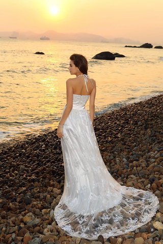 Abito da Sposa Cerniera in Pizzo Principessa A-Line con Nastro