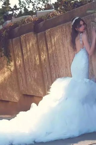 Abito da sposa classico alla moda senza maniche in tulle conotta a terra