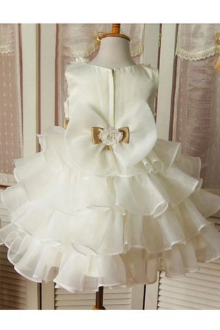 Abito da Cerimonia Bambini in Organza Mini Tondo A-Line Senza Maniche