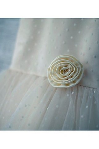 Abito da Cerimonia Bambini Principessa Tondo Naturale in Tulle con Fiore