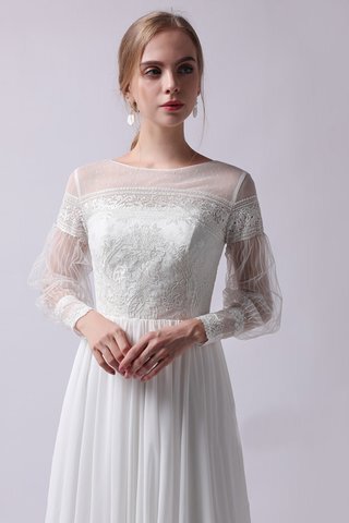 Abito da sposa cerniera conservatore con maniche lunghe in pizzo barchetta speciale