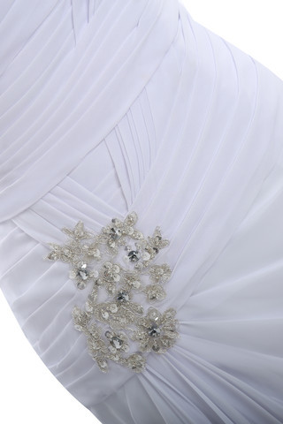 Abito da Sposa Lunghi A Terra con Floreale di Cristallo Pin in Rayon Senza Vita