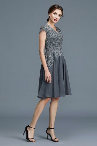 Abito Mamma Sposa Naturale V-Scollo A-Line con Applique Senza Maniche