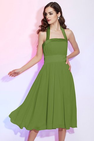 Abito da Damigella Principessa Senza Maniche con Piega in Chiffon Corto