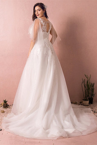 Abito da sposa formale favola lungo con applique a terra alta qualità