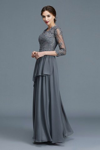 Abito Mamma Sposa A-Line Naturale in Chiffon V-Scollo Principessa