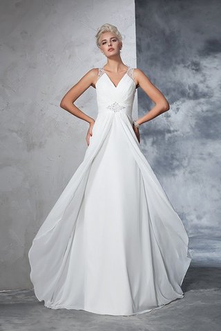 Abito da Sposa Senza Maniche Principessa Alta Vita A-Line in Chiffon