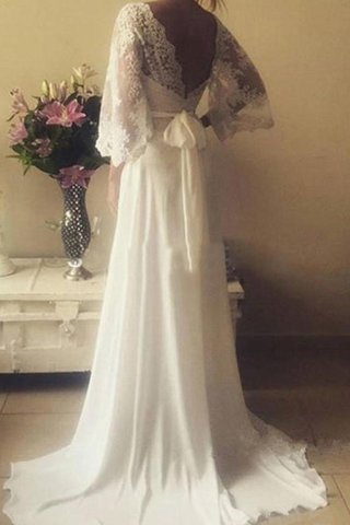 Abito da sposa formale e informale in pizzo principessa a-line con fiocco carino