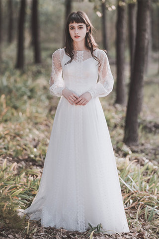 Abito da sposa convenzionale in pizzo classico naturale scintillante cerniera