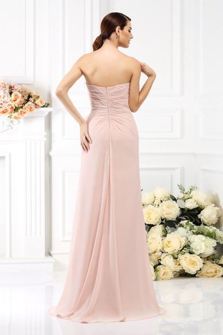 Abito da Damigella Senza Spalline in Chiffon A Terra Alta Vita A-Line