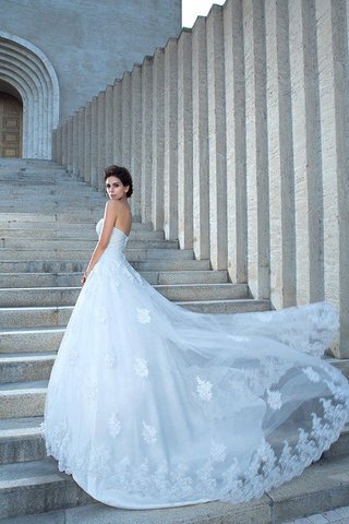 Abito da Sposa Coda A Strascico Cappella Conotta Lunghi Senza Maniche in Raso