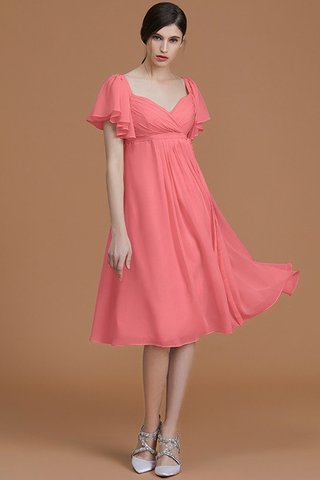 Abito da Damigella in Chiffon Cerniera Alta Vita Al Ginocchio Cuore