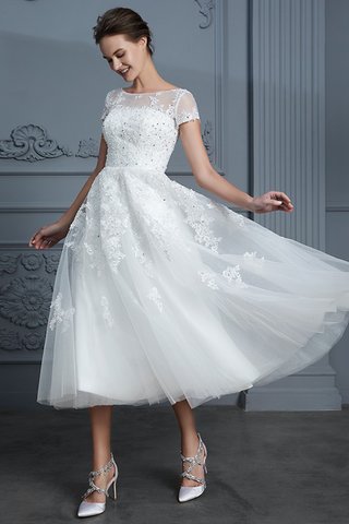 Abito da sposa in tulle favola semplice giunonico sotto ginocchio moderno