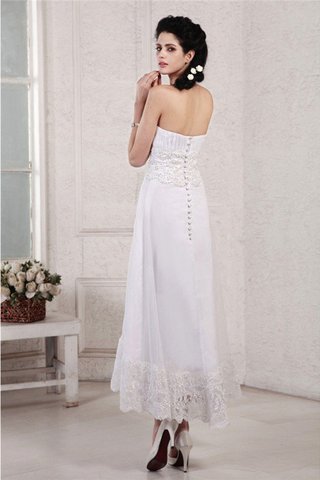 Abito da Sposa in Chiffon Senza Strap Cerniera con Piega con Applique