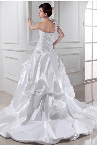 Abito da Sposa in Raso Satin Elastico Monospalla Allacciato Cuore A-Line