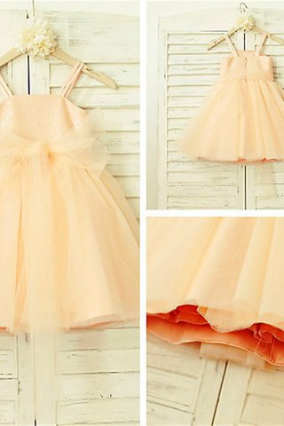 Abito da Cerimonia Bambini in Tulle con Paillette in Paillette con Fiore Principessa