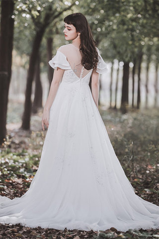 Abito da sposa onorevole all aperto conservatore con increspature cerniera in tulle