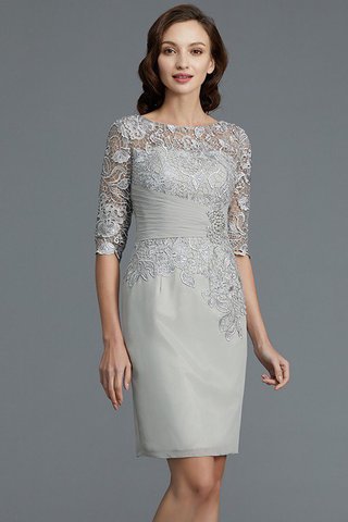 Abito Mamma Sposa Tondo in Chiffon Naturale Tubino Mini