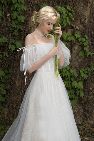 Abito da sposa a terra con increspature principessa moda lunghi meraviglioso