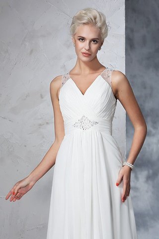 Abito da Sposa Senza Maniche Principessa Alta Vita A-Line in Chiffon