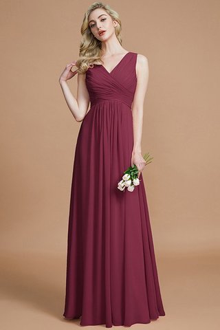 Abito da Damigella in Chiffon Cerniera A Terra Principessa Naturale