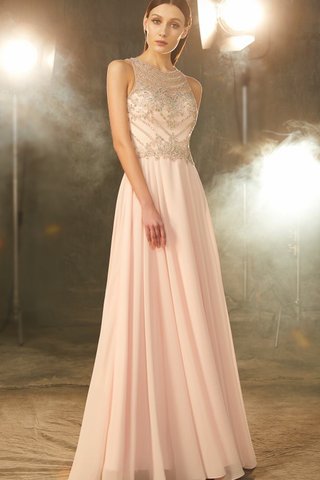 Abito da Sera in Chiffon con Cristino A-Line A Terra Tondo