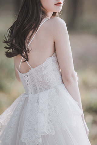 Abito da sposa in pizzo romantico in pizzo pomposo a-line bellissima