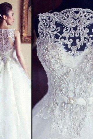 Abito da sposa con fusciacca con perline a-line emozionante a terra farfalla ornamento