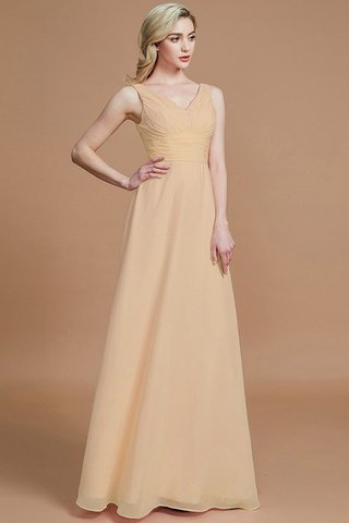 Abito da Damigella in Chiffon Principessa A-Line V-Scollo Senza Maniche