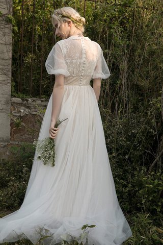 Abito da sposa moderno in pizzo formale abbagliante a-line in tulle