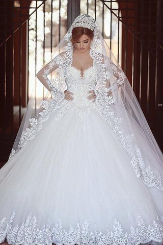 Abito da Sposa Coda A Strascico Corto Naturale Fuori dalla spalla Ball Gown in Tulle