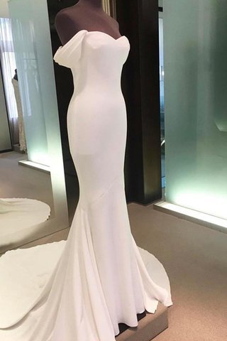 Abito da sposa con manica corte speciale in chiffon coda a strascico corto a terra a sala