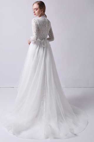Abito da sposa splendente lunghi lupetto asimmetrici spazzola treno in tulle