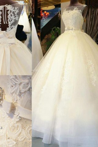 Abito da sposa con applique eccellente con perline sogno radiosa con nastro