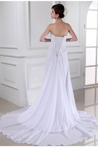 Abito da Sposa con Fiore Allacciato Senza Maniche Tubino in Chiffon