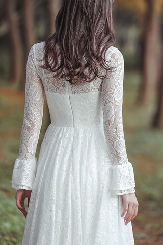 Abito da sposa pudica in pizzo unico lunghi naturale retro