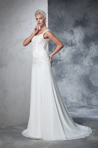 Abito da Sposa Conotta in Chiffon Senza Maniche con Perline A-Line