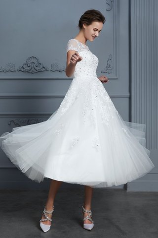 Abito da sposa in tulle favola semplice giunonico sotto ginocchio moderno