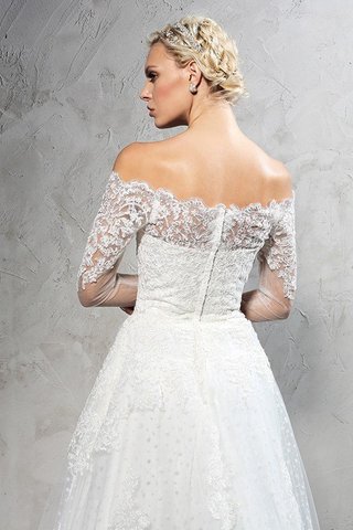 Abito da Sposa con Maniche Lunghe Lunghi Radiosa A Terra Fuori dalla spalla